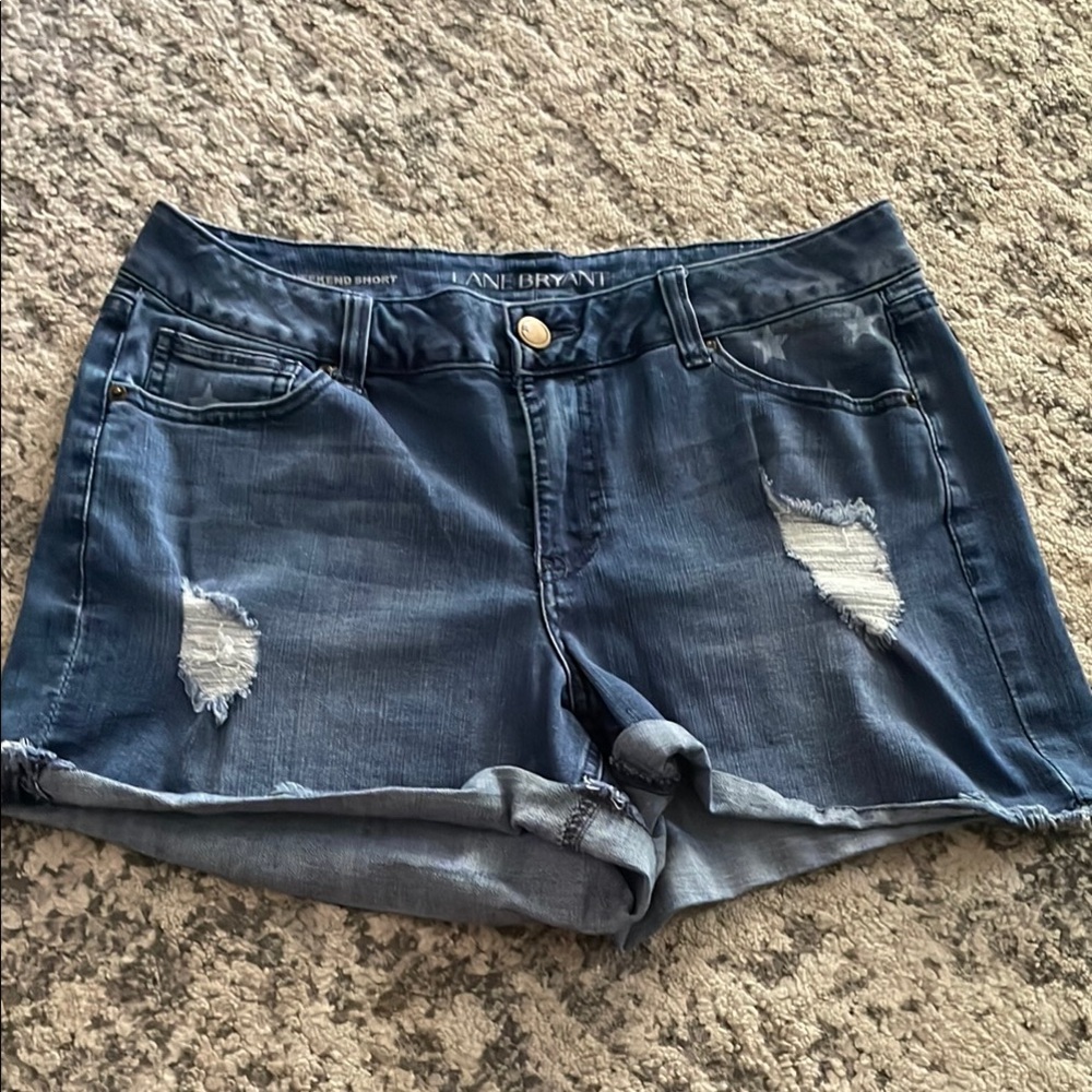 Lane Bryant Blue Distressed Jean Shorts